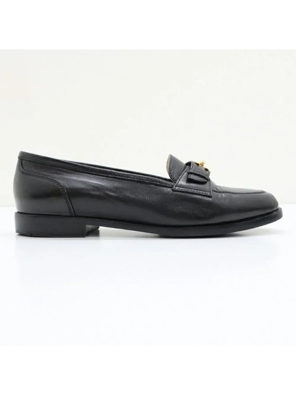 Chanel Turnlock Loafers Black CC Logo Pumps Shoes Heels 1.8 Leather